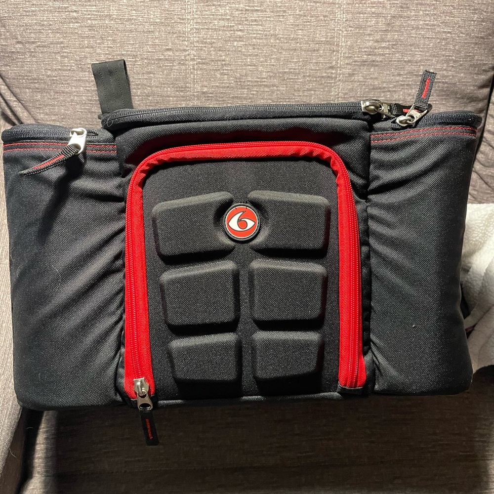 Black and Red Insulated Food Storage Bag